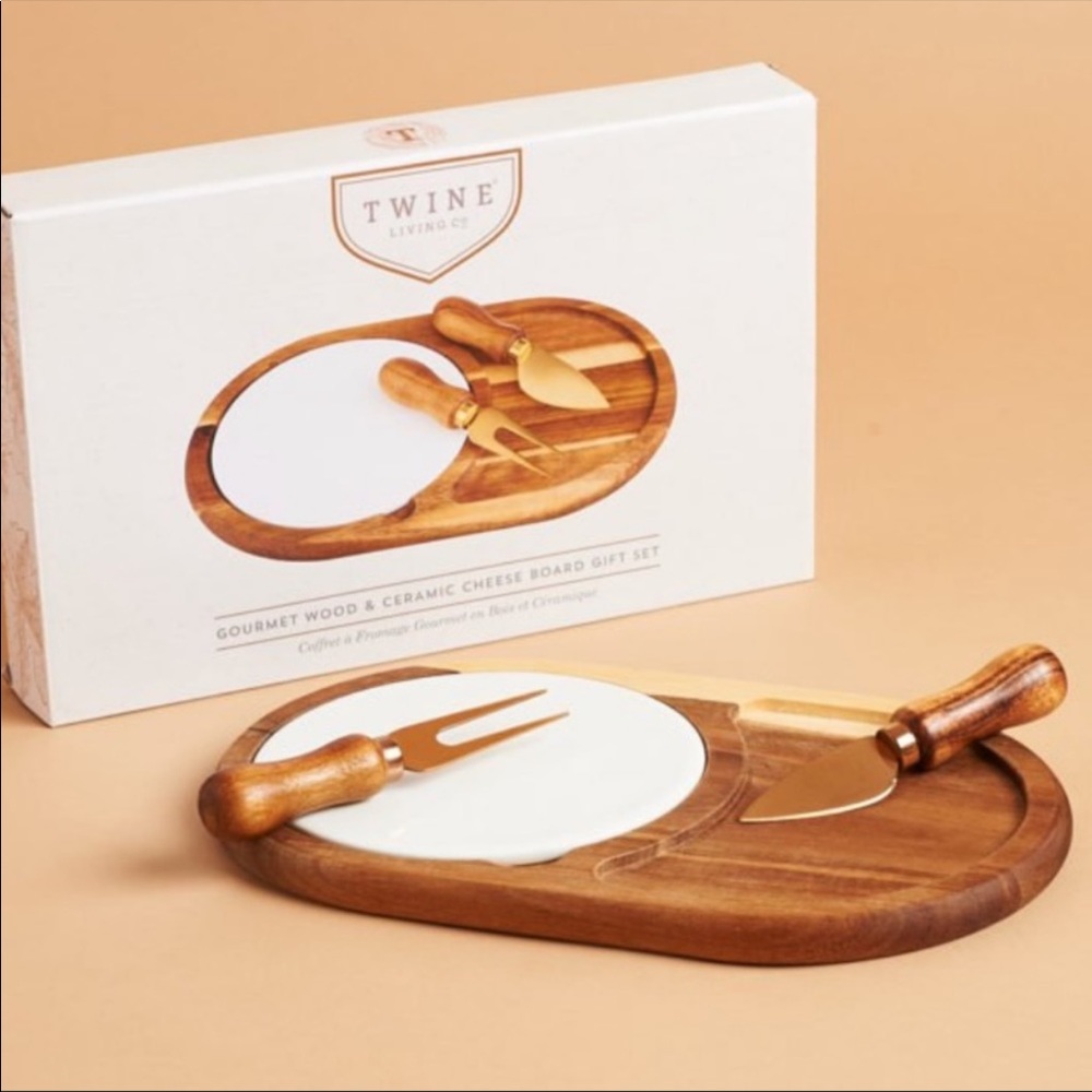Twine Living Ceramic Cheese Board Set